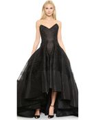 Zac Posen Strapless Gown Jet Black - Lyst
