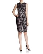 Versace Metallic Jacquard Sheath Dress - Lyst