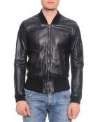 Dolce & Gabbana Leather Bomber Jacket - Lyst