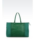 Armani Jeans Tote Bag In Faux Leather And Technical Fabric - Lyst