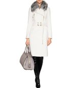 Emilio Pucci Wool Blend Biker Coat With Fox Fur Collar - Lyst
