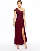 Asos One Shoulder Drape Maxi Dress - Lyst