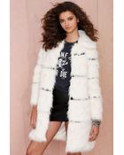 Nasty Gal Nightwalker Moss Is Boss Faux Fur Coat - Lyst
