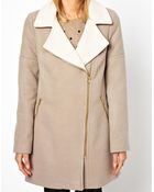 Oasis Two Tone Biker Coat - Lyst