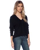 Vince Ladder Stitch Double V Sweater - Lyst