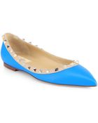 Valentino Rockstud Leather Ballet Flats - Lyst