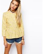 Asos Reclaimed Vintage Top with Peplum - Lyst