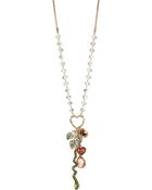 Betsey Johnson Multi Charm And Snake Pendant Necklace - Lyst
