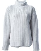 Rochas Ribbed Turtle Neck Jumper - Lyst