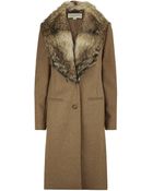MICHAEL Michael Kors Fur Collar Coat - Lyst
