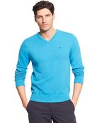 Tommy Hilfiger Solid V Neck Sweater - Lyst