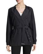 Michael Kors Gathered-Neck Belted Trench Coat - Lyst