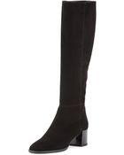 Pierre Hardy Suede Mid-Heel Knee Boot - Lyst