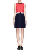 Victoria, Victoria Beckham Quilted Crepe Colourblock Dress - Lyst