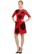 Dolce & Gabbana Polka Dot Embroidered Lace Dress - Lyst
