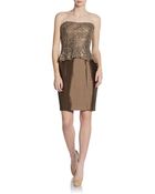 Kay Unger Sparkle Lace-Top Strapless Dress - Lyst