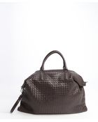 Bottega Veneta Ebony Intrecciato Leather Convertible Top Handle Bag - Lyst