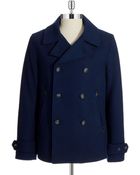 Original Penguin Double Breasted Peacoat - Lyst