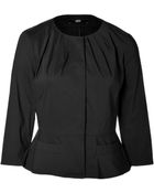 Steffen Schraut Cotton Blend Gathered Neck Blouse - Lyst