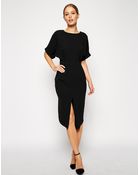 Asos Wiggle Dress with Wrap Back and Split Front - Lyst