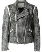 3.1 Phillip Lim Cropped Speckled Leather Biker Jacket - Lyst