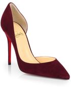 Christian Louboutin Iriza 100 Suede Dorsay Pumps - Lyst