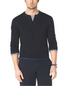 Michael Kors Stretch-Cotton Henley Shirt - Lyst