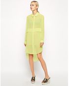 Asos White Chiffon Shirt Dress - Lyst