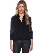Vince Tuxedo Blouse - Lyst