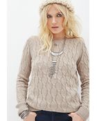 Forever 21 Cable Knit Sweater - Lyst
