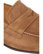 Giorgio Armani Suede Penny Loafers - Lyst