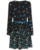 Oasis Butterfly Border Long Sleeve Dress - Lyst