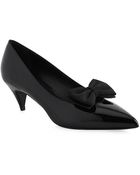 Saint Laurent Patent Kitten Bow Pump - Lyst