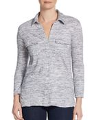 James Perse Button Front Cotton Top - Lyst