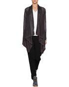 DKNY Silk-Cashmere Open Knit Drape Front Cardigan - Lyst