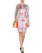 Mary Katrantzou Silk Satin Sheath Dress - Lyst