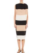 Lanvin Colorblock Drape-Shoulder Dress - Lyst