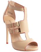 Modern Vice Blush Leather Double Buckle Detail Sandals - Lyst