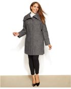 Jones New York Plus Size Shawl-Collar Walker Coat - Lyst