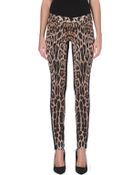 Roberto Cavalli Leopard-print Skinny Mid-rise Jeans - Lyst