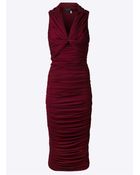 Lanvin Long Ruched Dress - Lyst