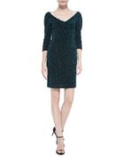 Theia 3/4-Sleeve Beaded Cocktail Dress - Lyst