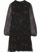 Jill Stuart Jayne Crinkled Floral-Print Silk Mini Dress - Lyst