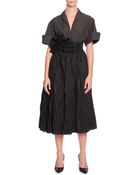 Bottega Veneta Full A-Line Skirt With Fanned Belt - Lyst