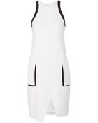 Helmut Lang Slit-Back Crepe Dress - Lyst
