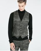 Zara Camouflage Wool Waistcoat - Lyst