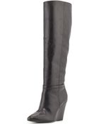 Pour La Victoire Lucia Leather Wedge Knee Boot - Lyst