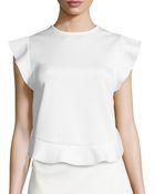 Philosophy Ruffle-Trim Crewneck Top - Lyst