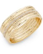 Saks Fifth Avenue Pavé-Accent Hinged Bangle Bracelet - Lyst