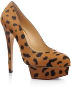 Charlotte Olympia Dolly Printed Pony Skin Platform Pumps - Lyst